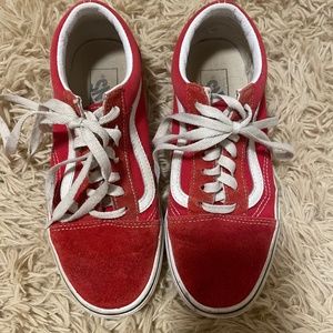 Red and white vans